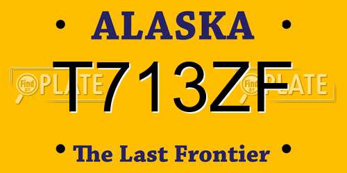 T713ZF Alaska License Plate