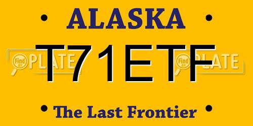 T71ETF Alaska License Plate