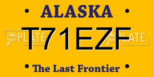 T71EZF Alaska License Plate