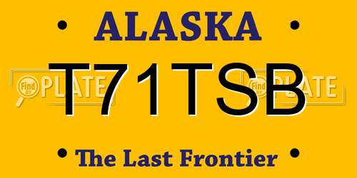 T71TSB Alaska License Plate