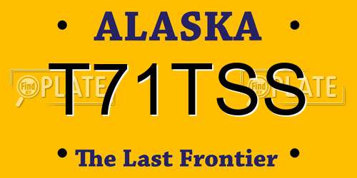 T71TSS Alaska License Plate