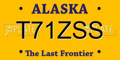 T71ZSS Alaska License Plate