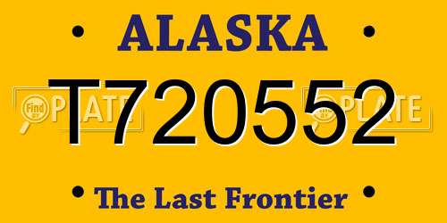 T720552 Alaska License Plate