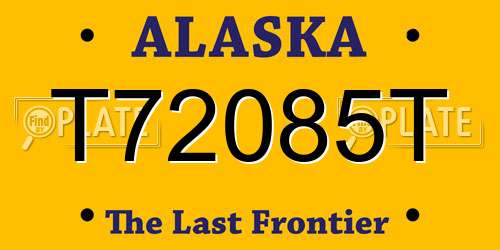T72085T Alaska License Plate