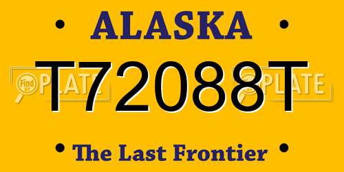 T72088T Alaska License Plate