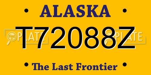 T72088Z Alaska License Plate