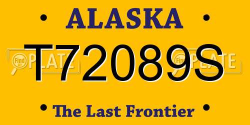 T72089S Alaska License Plate