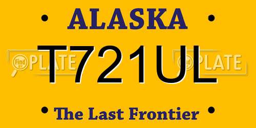 T721UL Alaska License Plate