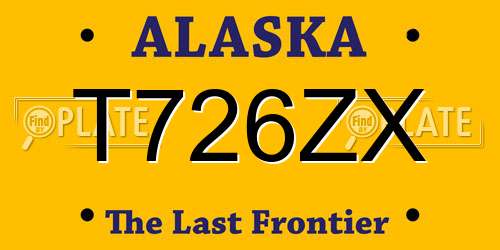 T726ZX Alaska License Plate