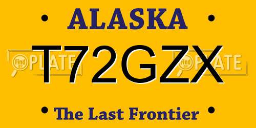 T72GZX Alaska License Plate