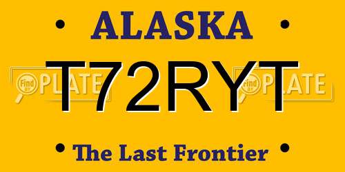 T72RYT Alaska License Plate