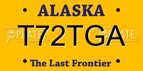 T72TGA Alaska License Plate