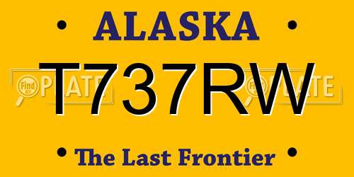 T737RW Alaska License Plate