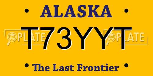 T73YYT Alaska License Plate