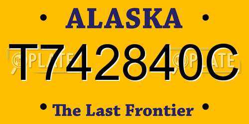 T742840C Alaska License Plate