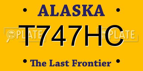 T747HC Alaska License Plate