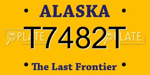 T7482T Alaska License Plate