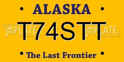 T74STT Alaska License Plate