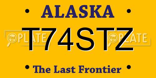 T74STZ Alaska License Plate