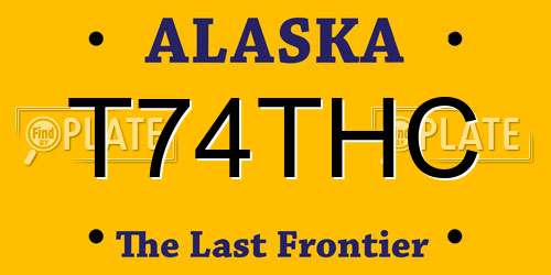 T74THC Alaska License Plate