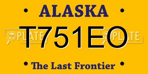 T751EO Alaska License Plate