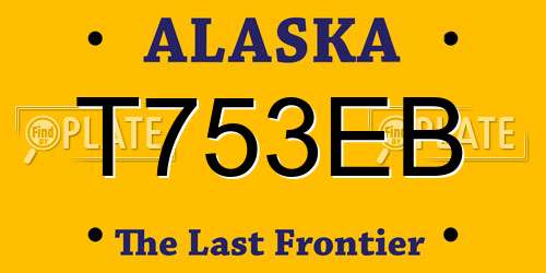 T753EB Alaska License Plate