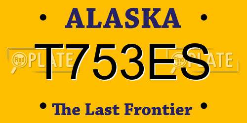 T753ES Alaska License Plate