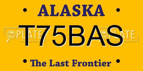 T75BAS Alaska License Plate