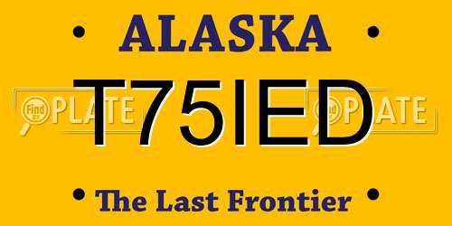 T75IED Alaska License Plate