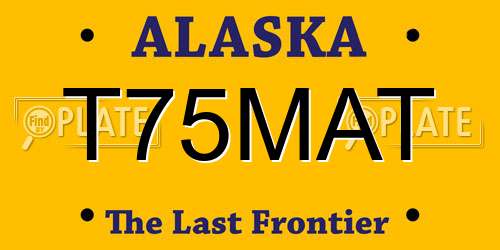 T75MAT Alaska License Plate