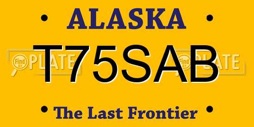 T75SAB Alaska License Plate