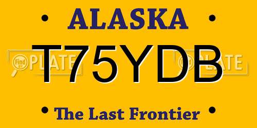 T75YDB Alaska License Plate