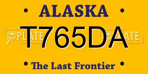 T765DA Alaska License Plate