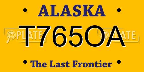 T765OA Alaska License Plate