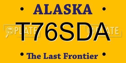 T76SDA Alaska License Plate