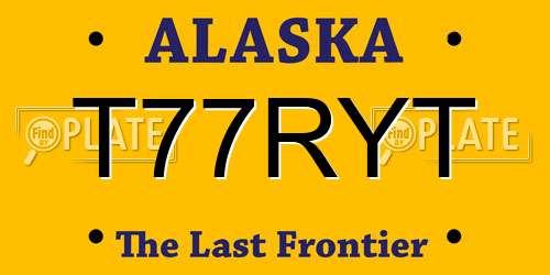 T77RYT Alaska License Plate