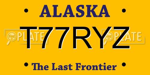 T77RYZ Alaska License Plate