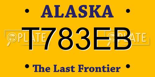 T783EB Alaska License Plate