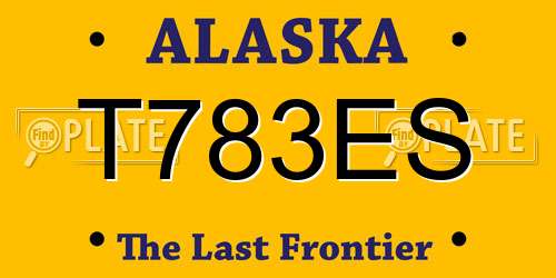 T783ES Alaska License Plate