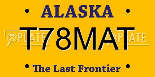 T78MAT Alaska License Plate