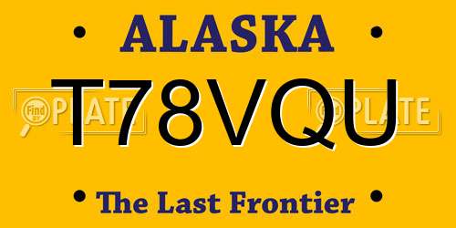 T78VQU Alaska License Plate