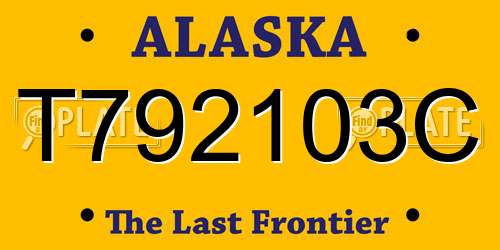 T792103C Alaska License Plate