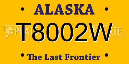 T8002W Alaska License Plate