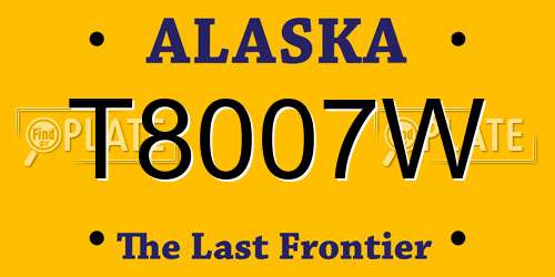 T8007W Alaska License Plate