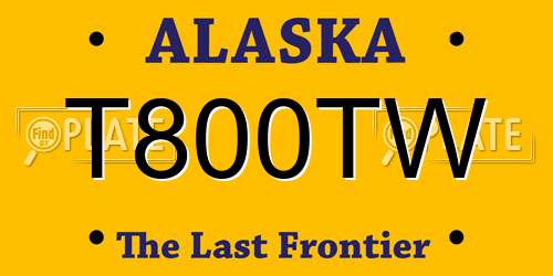 T800TW Alaska License Plate