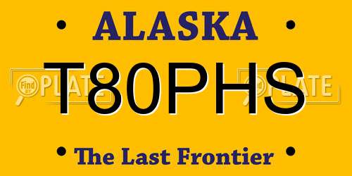 T80PHS Alaska License Plate