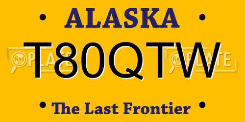 T80QTW Alaska License Plate