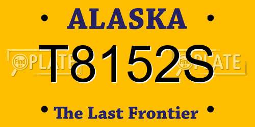 T8152S Alaska License Plate