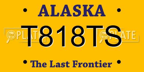T818TS Alaska License Plate