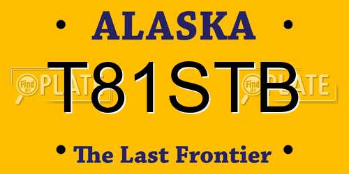 T81STB Alaska License Plate